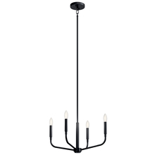 Kichler 52716BK - Madden 20 Inch 4 Light Convertible Chandelier in Black