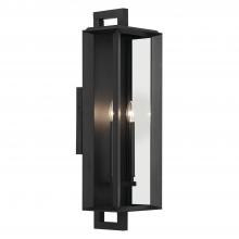 Kichler 59134BKT - Kroft 28 Inch 2 Light Outdoor Wall Light with Clear Glass In Textured Black