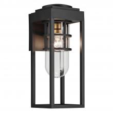 Kichler 59138BKT - Hone 18 Inch 1 Light Outdoor Wall Light with Clear Glass In Textured Black with Natural Brass Accent
