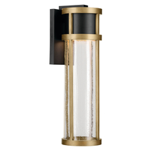 Kichler 59141BKT - Camillo 20 Inch LED Outdoor Wall Light with Clear Seeded Glass In Textured Black with Natural Brass