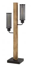 CAL Lighting BO-3008TB - 60W x 2 Lenox lantern style rubber wood / metal table lamp with mesh metal shades