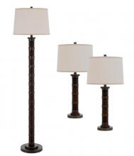 CAL Lighting BO-3020-3 - 150W 3 way Northfield resin table and floor lamp set. Priced and sold as a 3 pcs package all in one