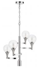 CAL Lighting FX-3759-4 - 15W x 4 Milbank metal chandelier with a 3K GU10 LED 6W downlight (only down Light GU10 bulb included