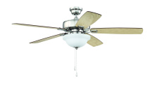 Craftmade TCE52BNK5C1-C - 52" Twist N Click Fan in Brushed Polished Nickel w/ Ash/Mahogany Blades (3-Light Bowl)