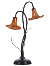 Dale Tiffany SAT17076LED - Orange Trumpet 2-Light LED Hand Blown Art Glass Accent Lamp