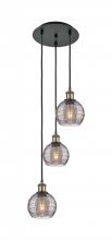 Innovations Lighting 113B-3P-BAB-G1213-6SM - Athens Deco Swirl - 3 Light - 12 inch - Black Antique Brass - Cord Hung - Multi Pendant