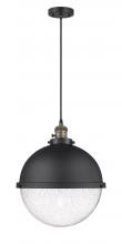 Innovations Lighting 201CSW-BAB-HFS-124-BK-LED - Hampden - 1 Light - 13 inch - Black Antique Brass - Cord hung - Pendant