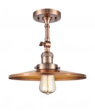 Innovations Lighting 201F-AC-MFR-AC-12-LED - Railroad - 1 Light - 12 inch - Antique Copper - Adjustable Semi-Flush Mount