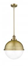 Innovations Lighting 201S-BB-HFS-122-BB-LED - Hampden - 1 Light - 13 inch - Brushed Brass - Stem Hung - Pendant