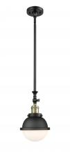 Innovations Lighting 206-BAB-HFS-61-BK-LED - Hampden - 1 Light - 7 inch - Black Antique Brass - Stem Hung - Adjustable Mini Pendant