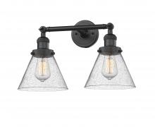 Innovations Lighting 208-BK-G44-LED - Cone - 2 Light - 18 inch - Matte Black - Adjustable Bath Vanity Light