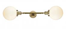 Innovations Lighting 208L-BB-G201-8-LED - Beacon - 2 Light - 8 inch - Brushed Brass - Adjustable Bath Vanity Light