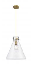 Innovations Lighting 410-1PM-BB-G411-14CL - Newton Cone - 1 Light - 14 inch - Brushed Brass - Cord hung - Pendant