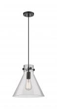 Innovations Lighting 410-1PM-BK-G411-12SDY - Newton Cone - 1 Light - 12 inch - Matte Black - Cord hung - Pendant