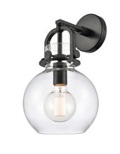 Innovations Lighting 410-1W-BK-8CL - Newton Sphere - 1 Light - 8 inch - Matte Black - Sconce