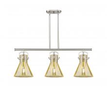 Innovations Lighting 410-3I-SN-G411-10ME - Newton Cone - 3 Light - 42 inch - Satin Nickel - Island Light