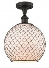 Innovations Lighting 516-1C-OB-G121-10CBK - Farmhouse Chicken Wire - 1 Light - 10 inch - Oil Rubbed Bronze - Semi-Flush Mount