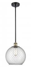 Innovations Lighting 516-1S-BAB-G122-10CBK-LED - Farmhouse Chicken Wire - 1 Light - 10 inch - Black Antique Brass - Mini Pendant