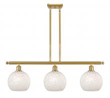 Innovations Lighting 516-3I-SG-G1216-8WM - White Mouchette - 3 Light - 36 inch - Satin Gold - Stem Hung - Island Light
