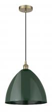 Innovations Lighting 616-1P-AB-MBD-16-GR-LED - Plymouth - 1 Light - 16 inch - Antique Brass - Cord hung - Mini Pendant