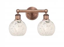 Innovations Lighting 616-2W-AC-G1216-6WM - White Mouchette - 2 Light - 15 inch - Antique Copper - Bath Vanity Light