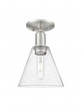 Innovations Lighting 716-1C-SN-GBC-84 - Berkshire Glass - 1 Light - 8 inch - Brushed Satin Nickel - Semi-Flush Mount