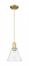 Innovations Lighting 716-1P-SG-GBC-84 - Berkshire Glass - 1 Light - 8 inch - Satin Gold - Cord hung - Mini Pendant