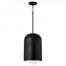 Capital 351612BI - 1-Light Capsule Arch Pendant in Black Iron with Soft White Glass