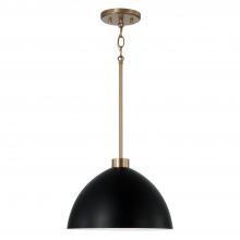 Capital 352011AB - 1-Light Pendant in Aged Brass and Black