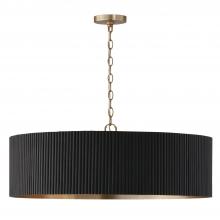 Capital 450741KR - 4-Light Chandelier in Matte Brass and Handcrafted Mango Wood in Black Stain