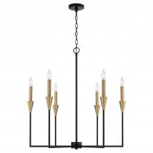 Capital 451961AB - 6-Light Chandelier in Black and Aged Brass with Interchangeable White or Aged Brass Candle Sleeves