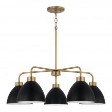 Capital 452051AB - 5-Light Chandelier in Aged Brass and Black