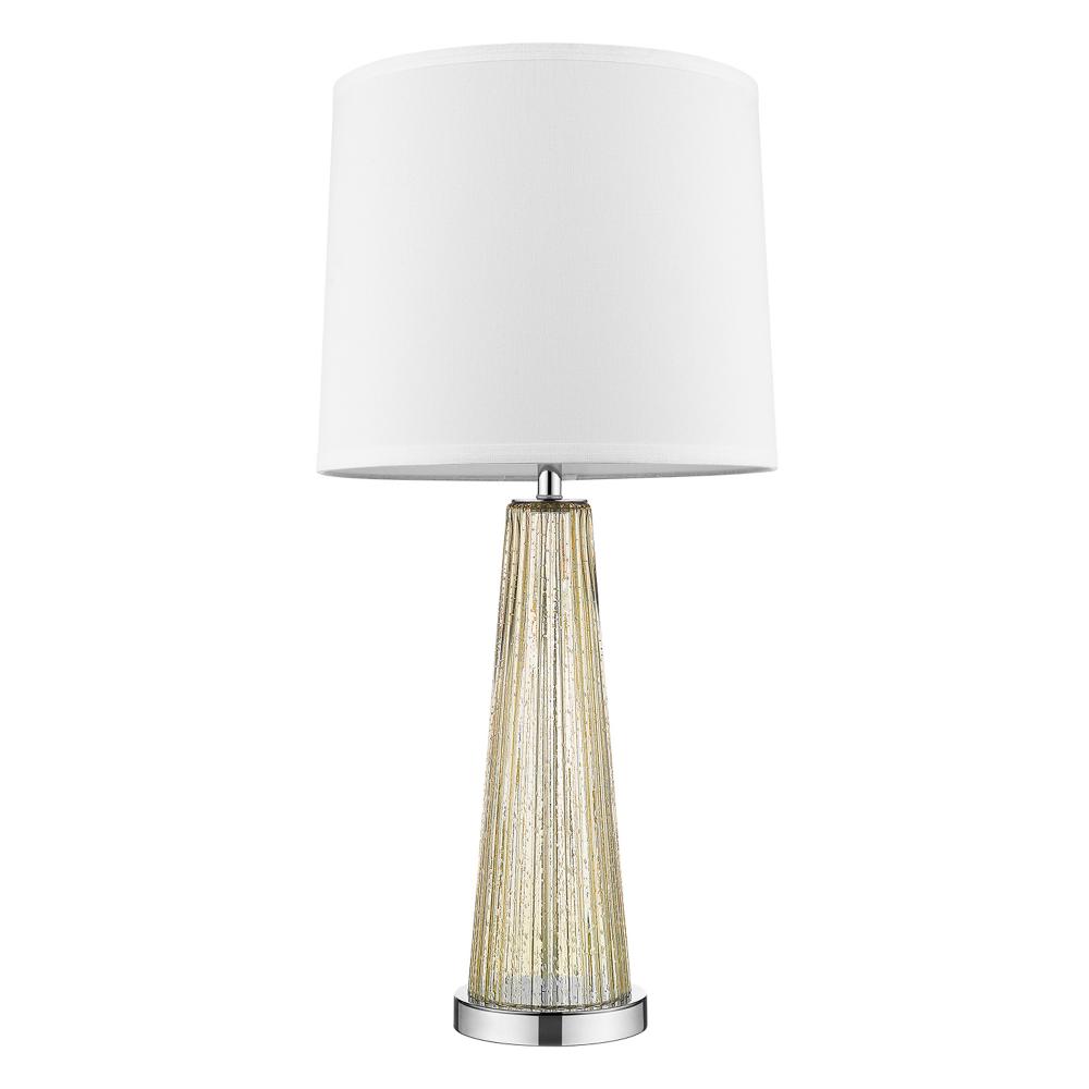 Chiara 1-Light Champagne Glass And Polished Chrome Table Lamp