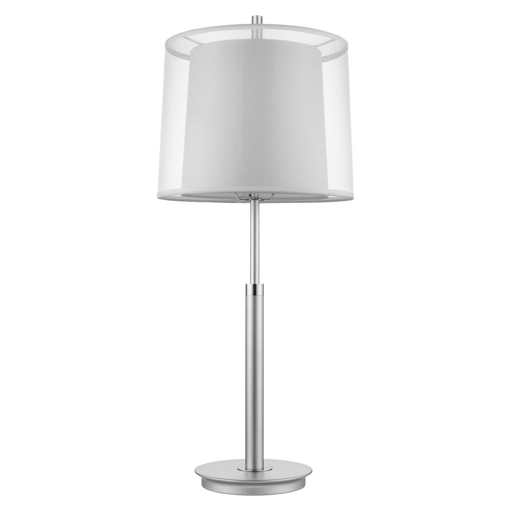 Nimbus 1-Light Metallic Silver And Polished Chrome Table Lamp
