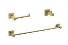 Elegant HWB-12S3HBGD - Isla 3-piece Bathroom Hardware Set in Brushed Gold