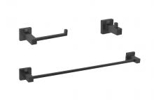 Elegant HWB-12S3HMBK - Isla 3-Piece Bathroom Hardware Set in Matte Black