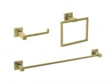 Elegant HWB-12S3RBGD - Isla 3-piece Bathroom Hardware Set in Brushed Gold