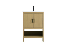 Elegant VF25224MHB - Vanity Cabinet 2Dr W24''xD19''xH34" Honey Brown