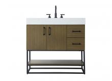 Elegant VF29236MCB - Vanity Cabinet 2Dr 2Dw 36x21.5x34 Chestnut Brown