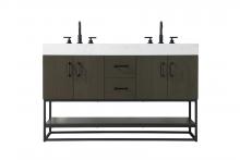 Elegant VF29254DMMB - Vanity Cabinet 4Dr 2Dw 54x21.5x34 Mocha Brown