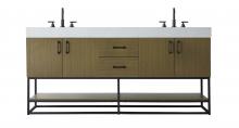 Elegant VF29272DMCB - Vanity Cabinet 4Dr 2Dw 72x21.5x34 Chestnut Brown