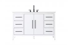 Elegant VF29354WH - Vanity Cabinet 2Dr 6Dw 54x21.5x35 White