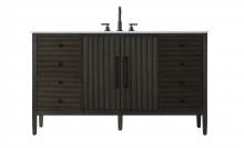 Elegant VF29660CO - Vanity Cabinet 2Dr 6Dw 60x21.5x35 Chocolate Oak
