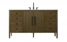 Elegant VF29660HO - Vanity Cabinet 2Dr 6Dw 60x21.5x35 Hazel Oak