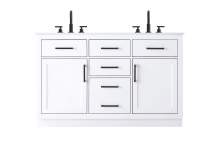 Elegant VF29754DWH - Alden 54 inch Double Bathroom Vanity in White
