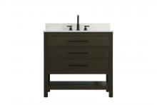 Elegant VF60536MMB-BS - Vanity Cabinet 2DW 36"W x 22"D x 34"H Mocha Brownw/BS