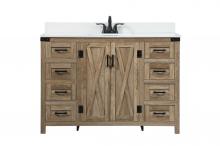 Elegant VF90248NT-BS - 48 inch Single bathroom vanity in natural oak with backsplash