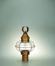Northeast Lantern 2533-VG-MED-CSG - Caged Onion Post Verdi Gris Medium Base Socket Clear Seedy Glass
