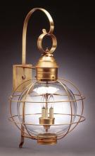 Northeast Lantern 2851-DAB-MED-OPT - Caged Round Wall Dark Antique Brass Medium Base Socket Optic Glass