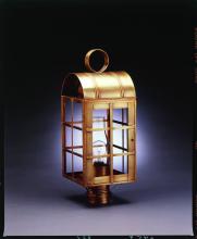 Northeast Lantern 6153-AB-LT3-SMG - Culvert Top H-Bars Post Antique Brass 3 Candelabra Sockets Seedy Marine Glass